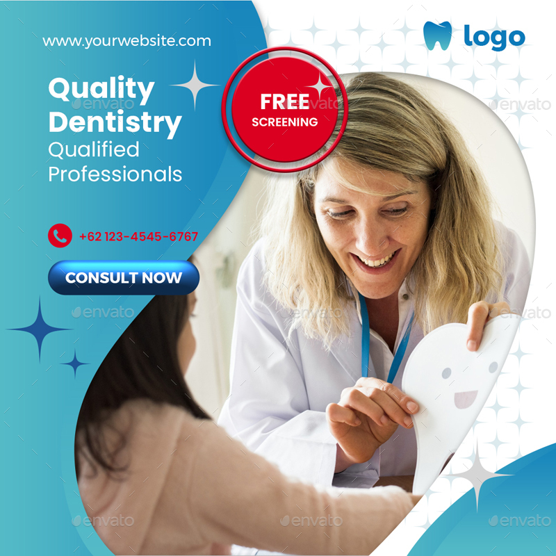 Dental Social Media Post Template,  Elements GraphicRiver